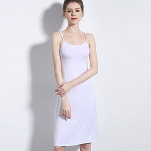 Summer women slip dress long thin strap sleeveless 2019 new inner dress high quality bottom skirt undercoat plus size underskirt