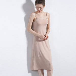 Summer women slip dress long thin strap sleeveless 2019 new inner dress high quality bottom skirt undercoat plus size underskirt