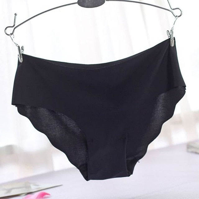 Women Seamless Briefs Ultra-thin Women Underwear Sexy Lingerie Plus Size Female Solid Panties Intimates Breathable Wavy Edge