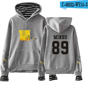 Stray Kids Yellow Wood Fake Two Pieces Hoodies Sweatshirt Korean Style Fashion Kpop 2019 New Trend Street Casual Wear Sweatshirt