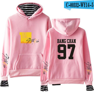 Stray Kids Yellow Wood Fake Two Pieces Hoodies Sweatshirt Korean Style Fashion Kpop 2019 New Trend Street Casual Wear Sweatshirt