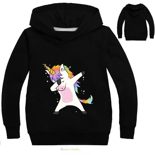 New 2019 Children Kids Spring Autumn Sweatshirt Boys Girls Cute Unicorn Print Long Sleeve Hooded Hoodies Sweatshirt Tops