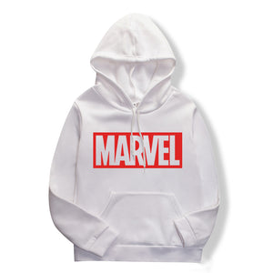 Spring/summer 2019 women's casual fashion couple hoodie, long-sleeved white hoodie with marvel monogram hoodie