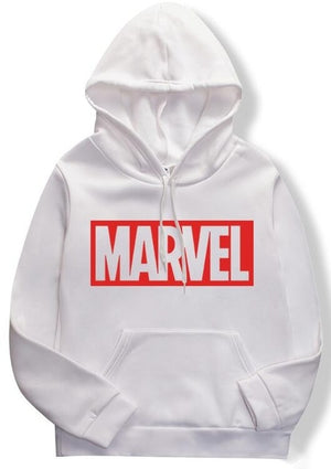 Spring/summer 2019 women's casual fashion couple hoodie, long-sleeved white hoodie with marvel monogram hoodie