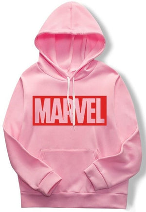 Spring/summer 2019 women's casual fashion couple hoodie, long-sleeved white hoodie with marvel monogram hoodie