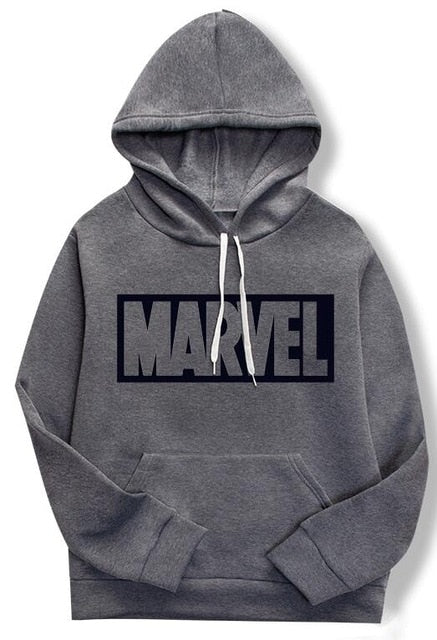 Spring/summer 2019 women's casual fashion couple hoodie, long-sleeved white hoodie with marvel monogram hoodie