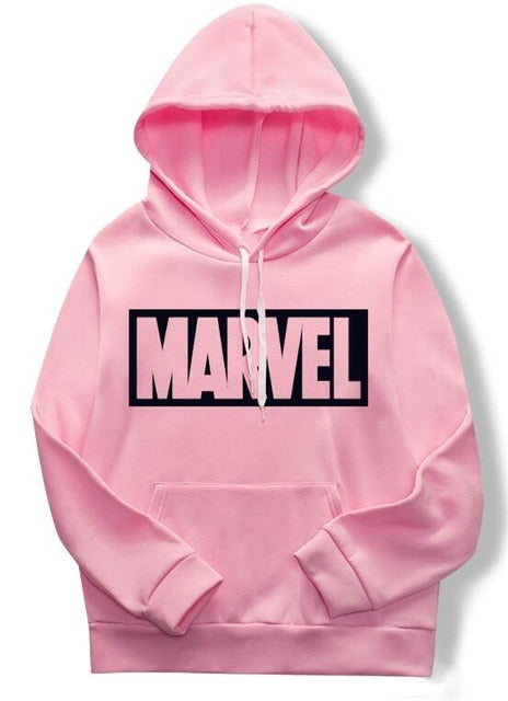 Spring/summer 2019 women's casual fashion couple hoodie, long-sleeved white hoodie with marvel monogram hoodie