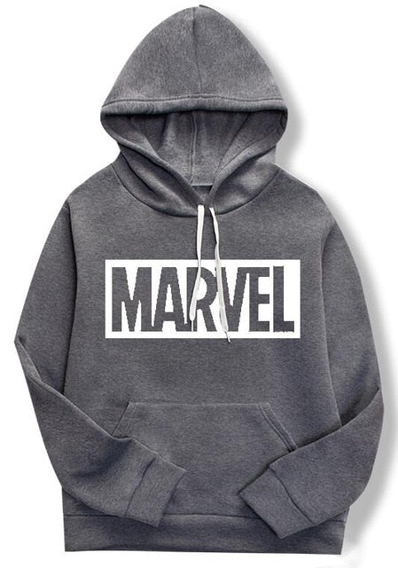 Spring/summer 2019 women's casual fashion couple hoodie, long-sleeved white hoodie with marvel monogram hoodie