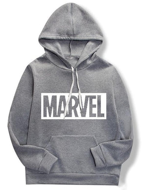 Spring/summer 2019 women's casual fashion couple hoodie, long-sleeved white hoodie with marvel monogram hoodie