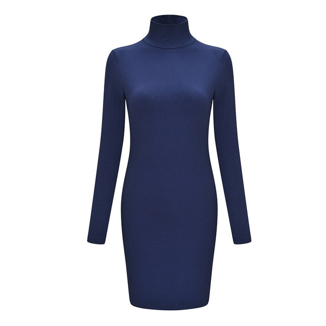 Fashion Women Dress Solid Fashional Sexy Long Sleeve Bodycon Autumn Workwear Casual Women Dresses