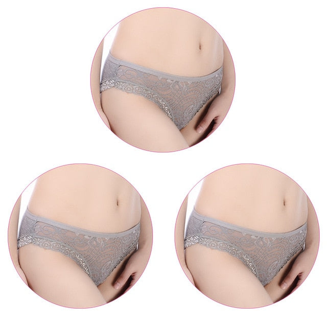 Innsly 3 Pieces/Pack Panties Women Sexy Briefs Female Underwear Cotton Hollow out Panties Female Briefs Lady Lingerie