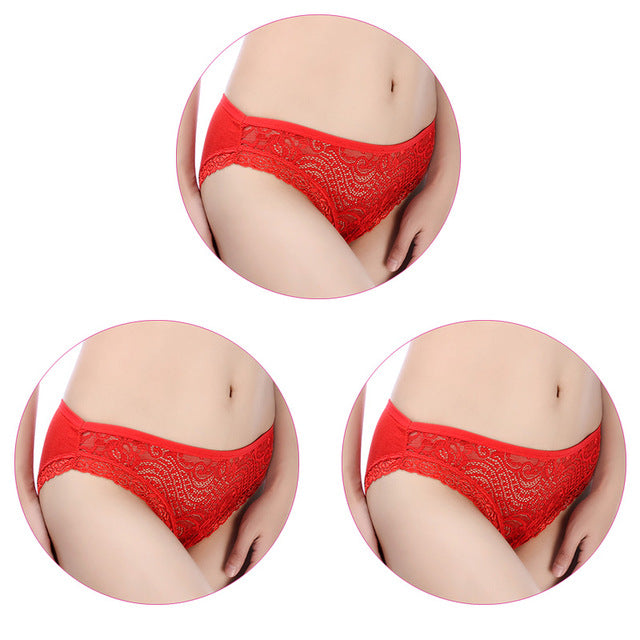 Innsly 3 Pieces/Pack Panties Women Sexy Briefs Female Underwear Cotton Hollow out Panties Female Briefs Lady Lingerie