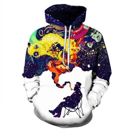 TUNSECHY Hot Fashion Men/Women 3D Sweatshirts Print Milk Space Galaxy Hooded Hoodies Unisex Tops Wholesale and retail