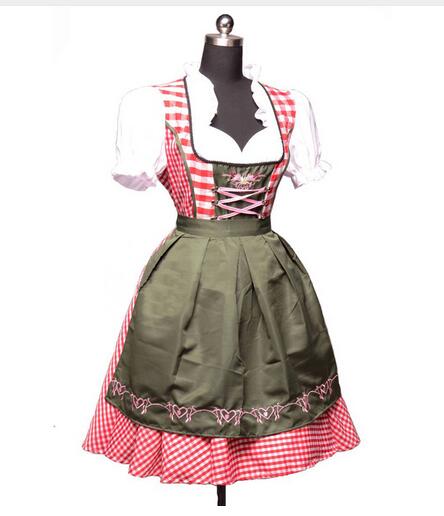 Women German Oktoberfest Beer Girl Costume Dirndl Dress Beer Wench Uniform