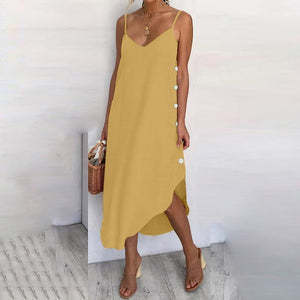 Women's Sundress Sexy Spaghetti Straps Summer Beach Dress 2019 Celmia Casual Loose Button Down Asymmetrical Plus Size Vestidos