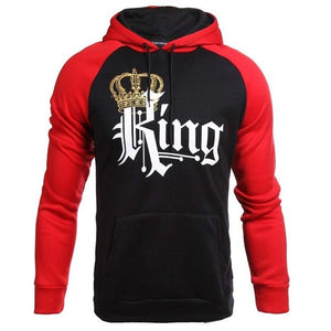 King Queen Crown Print Unisex Men Women Autumn Hoodies Slim Sweatshirt Couples Lover Matching Look Sweatshirt Hooded Pullovers