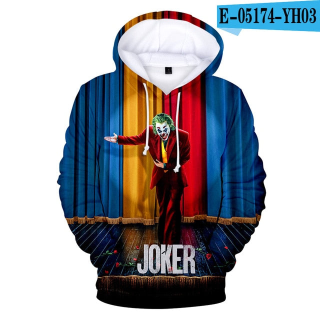 Joker Origin Movie Joker 2019 Joaquin Phoenix Arthur Fleck 3D print Hooded sweatshirt Men/Women Casual Hip hop Hoodies Clothes