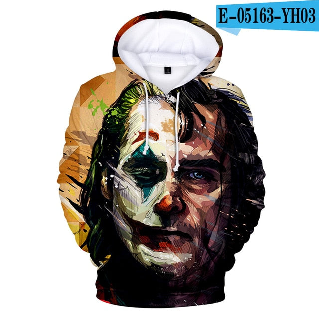 Joker Origin Movie Joker 2019 Joaquin Phoenix Arthur Fleck 3D print Hooded sweatshirt Men/Women Casual Hip hop Hoodies Clothes