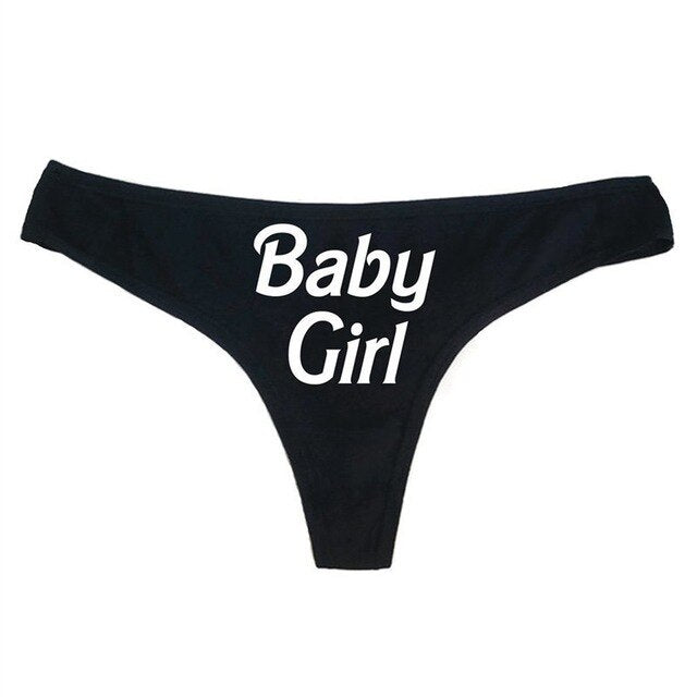 Women Funny Lingerie G-string Briefs Underwear Panties T string Thongs Knickers Baby Girl Letter Printed Underwear Ladies Briefs