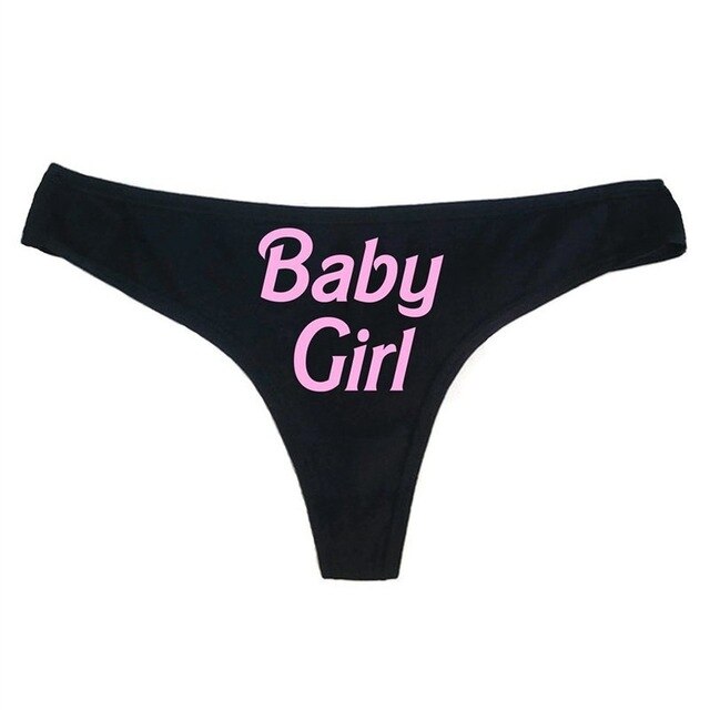 Women Funny Lingerie G-string Briefs Underwear Panties T string Thongs Knickers Baby Girl Letter Printed Underwear Ladies Briefs