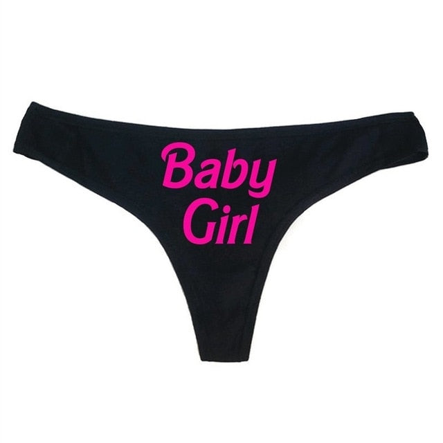 Women Funny Lingerie G-string Briefs Underwear Panties T string Thongs Knickers Baby Girl Letter Printed Underwear Ladies Briefs