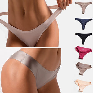 Modal Sexy G String Thongs For Women Low Waist Panties Ladies' Seamless Underwear Ice Silk Women's Briefs Lingerie Underpants