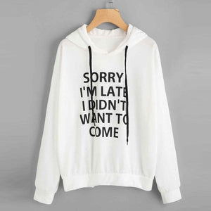 Funny Letter Print Lady Hoodies Fall-Winter Sweatshirt Women Loose Korean Style Sweatshirts Streetwear Hoodie Pullovers S-3XL