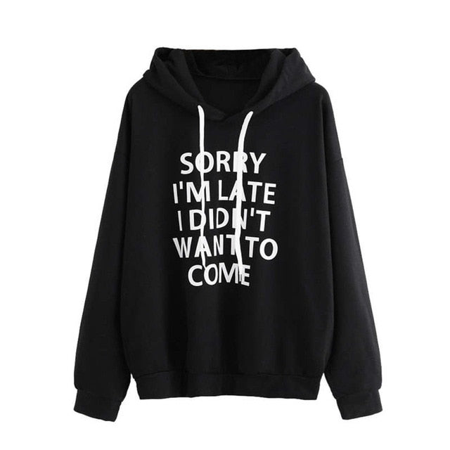 Funny Letter Print Lady Hoodies Fall-Winter Sweatshirt Women Loose Korean Style Sweatshirts Streetwear Hoodie Pullovers S-3XL