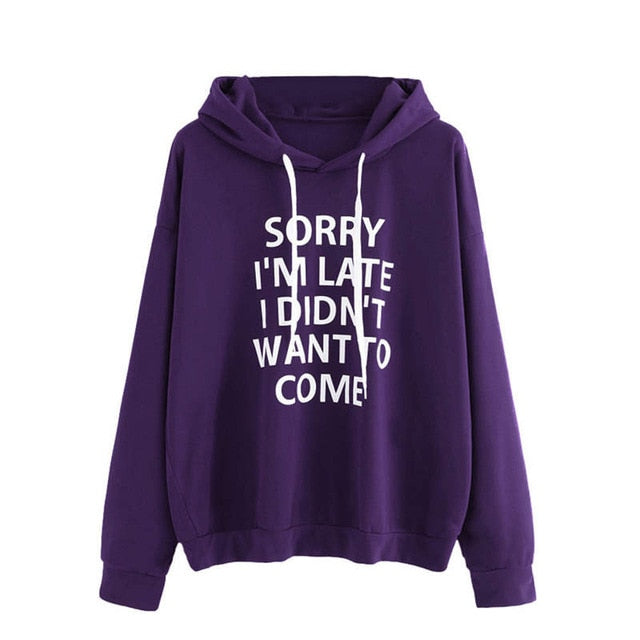 Funny Letter Print Lady Hoodies Fall-Winter Sweatshirt Women Loose Korean Style Sweatshirts Streetwear Hoodie Pullovers S-3XL