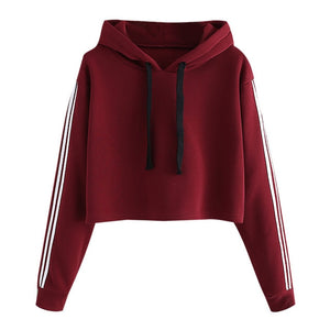 Hoodies And Sweatshirts Women Fashion Striped Long Sleeve Hoodie Sweatshirt Jumper Hooded Pullover Tops Hoodies Teen