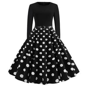 Christmas Dress Party Christmas Women Long Sleeve Dress Winter Elegant Swing Party Dresses Robe Femme Casual Rockabilly Vestidos