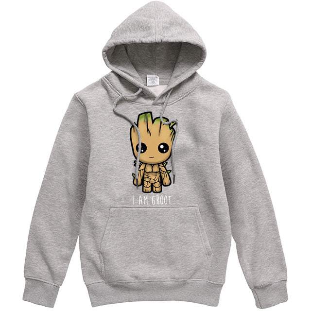 I AM GROOT Movie Series Printed Male Hoodies Avengers Hoody Csaual Hip Hop Mens Pullover Funny Streetwear Hipster Tracksuit Top