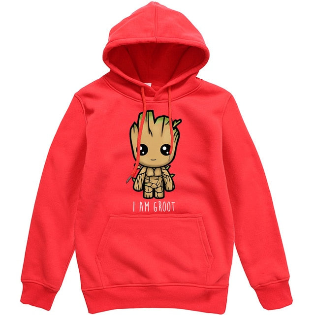 I AM GROOT Movie Series Printed Male Hoodies Avengers Hoody Csaual Hip Hop Mens Pullover Funny Streetwear Hipster Tracksuit Top