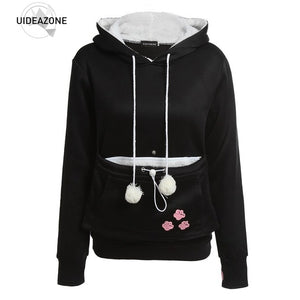 RAISEVERN Cat Lovers Hoodie Kangaroo Dog Pet Paw Dropshipping Pullovers Cuddle Pouch Sweatshirt Pocket Animal Ear Hooded 2019