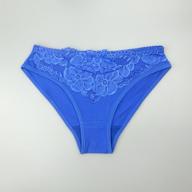 Prettywowgo New Arrival Women Underwear 2019 Sexy Lace 6 Candy Color Women's Cotton Panties 887