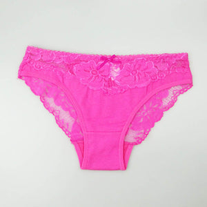 Prettywowgo New Arrival Women Underwear 2019 Sexy Lace 6 Candy Color Women's Cotton Panties 887