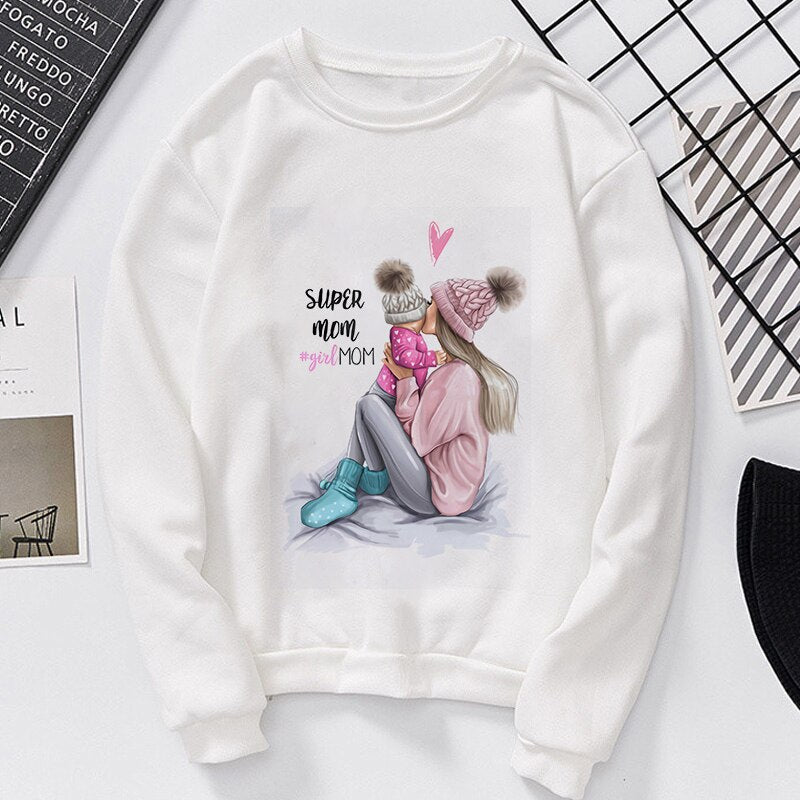 Lei-SAGLY Super Mama Autumn 2019 Mother's Day Women's Sweatshirt Harajuku Kawaii Hoodie Casual  Comfortable  Oversized Hoodies