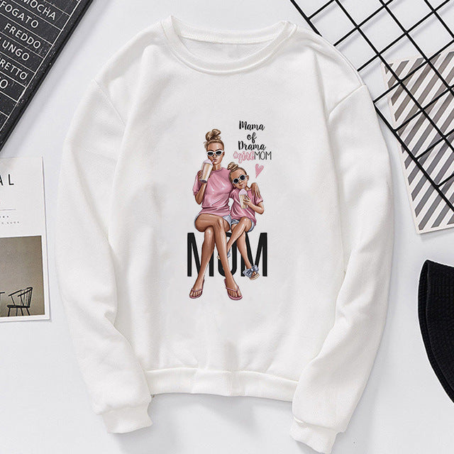 Lei-SAGLY Super Mama Autumn 2019 Mother's Day Women's Sweatshirt Harajuku Kawaii Hoodie Casual  Comfortable  Oversized Hoodies