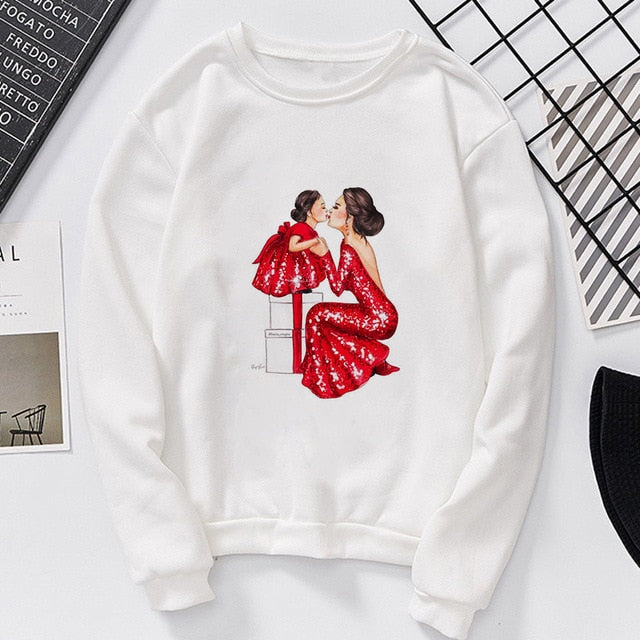 Lei-SAGLY Super Mama Autumn 2019 Mother's Day Women's Sweatshirt Harajuku Kawaii Hoodie Casual  Comfortable  Oversized Hoodies