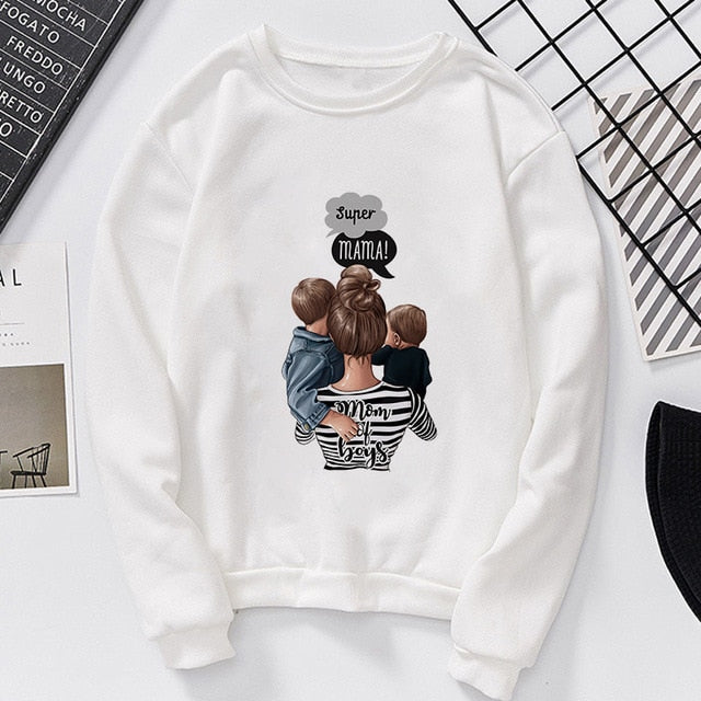 Lei-SAGLY Super Mama Autumn 2019 Mother's Day Women's Sweatshirt Harajuku Kawaii Hoodie Casual  Comfortable  Oversized Hoodies