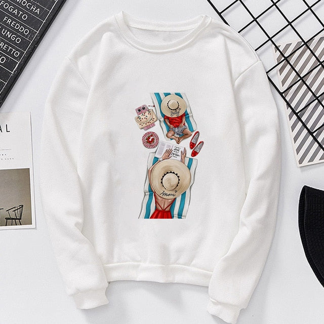 Lei-SAGLY Super Mama Autumn 2019 Mother's Day Women's Sweatshirt Harajuku Kawaii Hoodie Casual  Comfortable  Oversized Hoodies