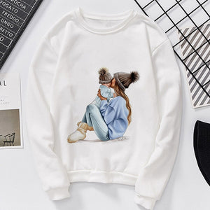 Lei-SAGLY Super Mama Autumn 2019 Mother's Day Women's Sweatshirt Harajuku Kawaii Hoodie Casual  Comfortable  Oversized Hoodies