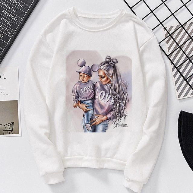 Lei-SAGLY Super Mama Autumn 2019 Mother's Day Women's Sweatshirt Harajuku Kawaii Hoodie Casual  Comfortable  Oversized Hoodies