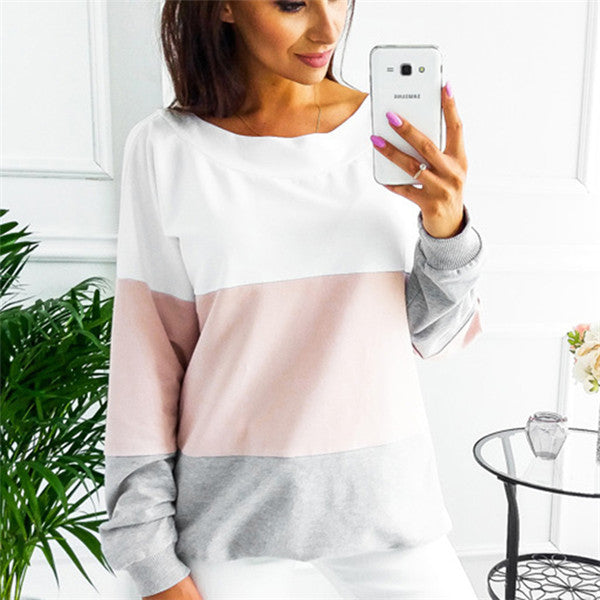 Sexy Backless Lace-up Women Sweatshirt plus size Autumn Patchwork Pullovers Hoodies Casual Sweatshirt Long Sleeve ladiesTops