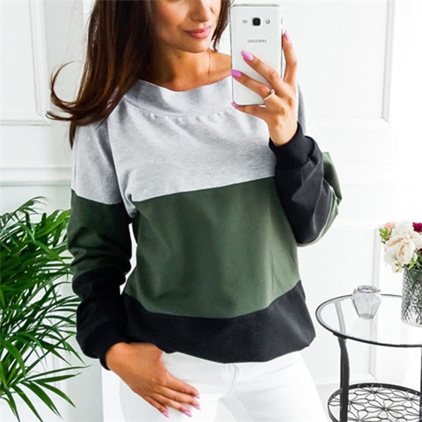 Sexy Backless Lace-up Women Sweatshirt plus size Autumn Patchwork Pullovers Hoodies Casual Sweatshirt Long Sleeve ladiesTops