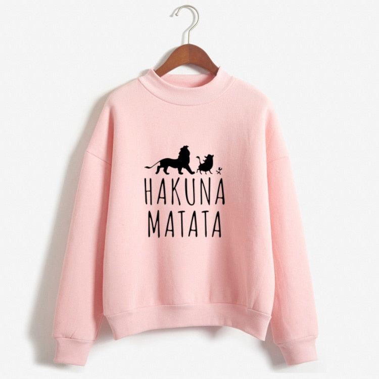 HAKUNA MATATA letter print hoodies for women kawaii cool girls hip-hop streertwear spring coat joker sweatshirt winter jacket