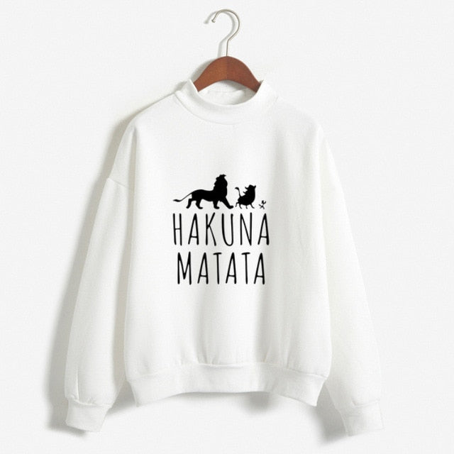 HAKUNA MATATA letter print hoodies for women kawaii cool girls hip-hop streertwear spring coat joker sweatshirt winter jacket