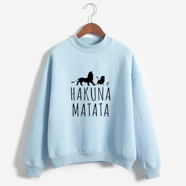 HAKUNA MATATA letter print hoodies for women kawaii cool girls hip-hop streertwear spring coat joker sweatshirt winter jacket