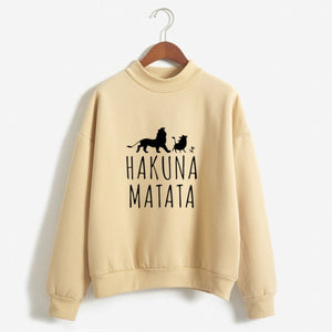 HAKUNA MATATA letter print hoodies for women kawaii cool girls hip-hop streertwear spring coat joker sweatshirt winter jacket