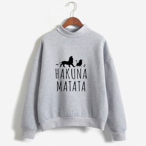 HAKUNA MATATA letter print hoodies for women kawaii cool girls hip-hop streertwear spring coat joker sweatshirt winter jacket